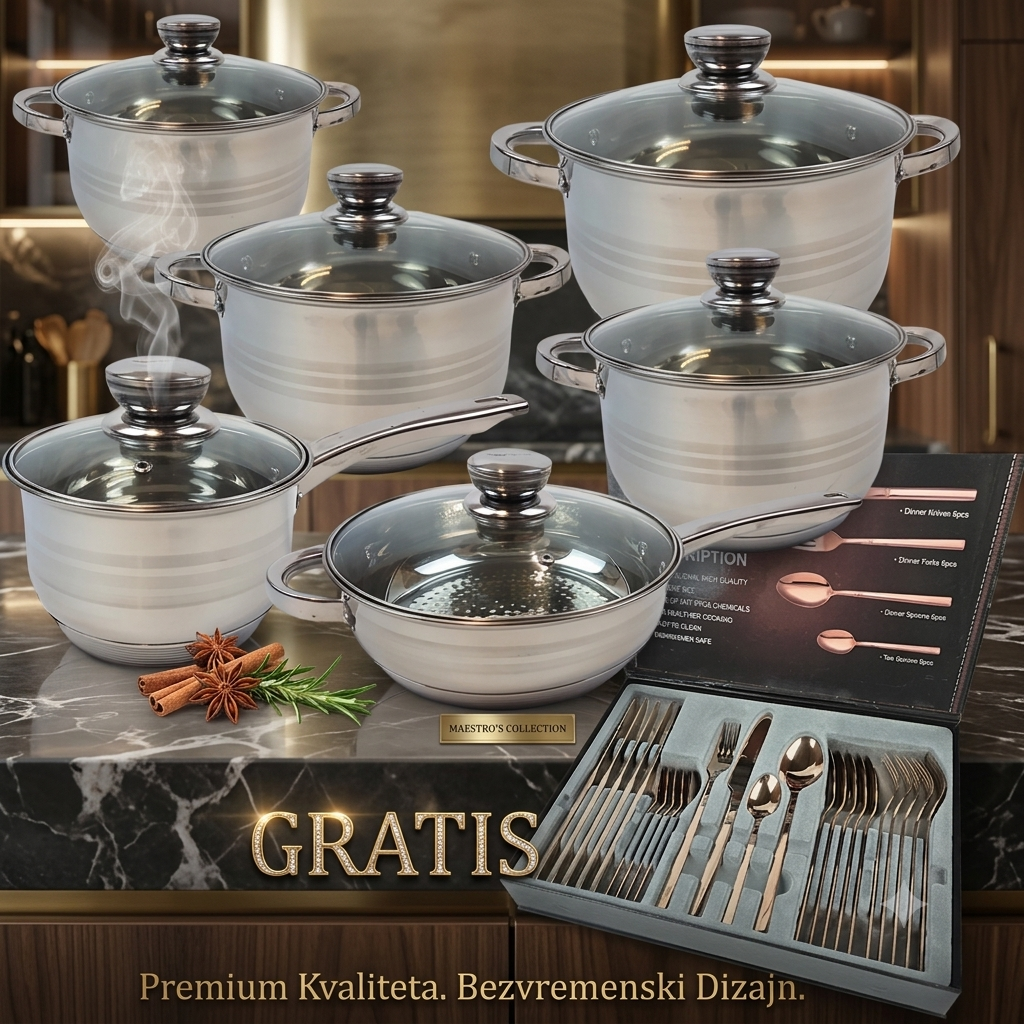 Rosenberg Inox 12 dijelni set posuđa - copper